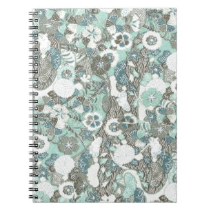 Abstrakte blaubraune Blume Notizblock