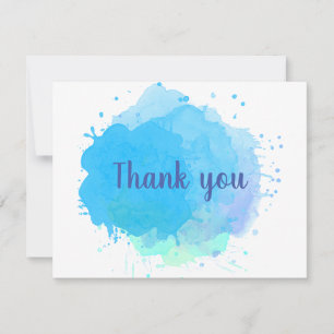 Abstrakte blaue Aquarell-Geschäft-Dankeskarte Dankeskarte