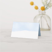 Abstrakte blaue Aquarell-Platzkarte, Babydusche Platzkarte (Rückseite)