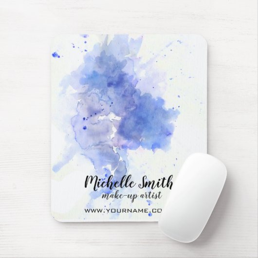 Abstrakte blaue Aquarellspritze macht Künstler Mousepad (Mit Mouse)