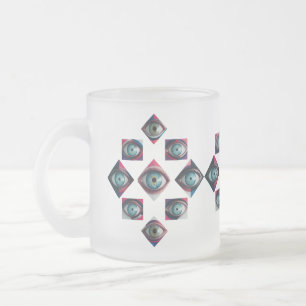 Abstrakte Blaue Augen Geometrische Kunst - Mattglastasse