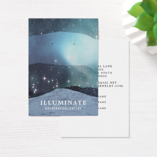 Abstrakte blaue Berge mit Werbekarten (Schreibtisch)