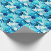 Abstrakte blaue Bewegung: Fraktal-Komposition. Geschenkpapier (Ecke)