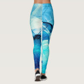 Abstrakte blaue Bewegung: Fraktal-Komposition. Leggings (Rückseite)