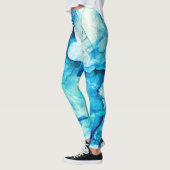 Abstrakte blaue Bewegung: Fraktal-Komposition. Leggings (Links)