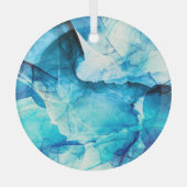 Abstrakte blaue Bewegung: Fraktal-Komposition. Ornament Aus Glas (Vorderseite)