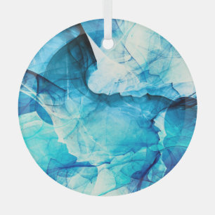 Abstrakte blaue Bewegung: Fraktal-Komposition. Ornament Aus Glas