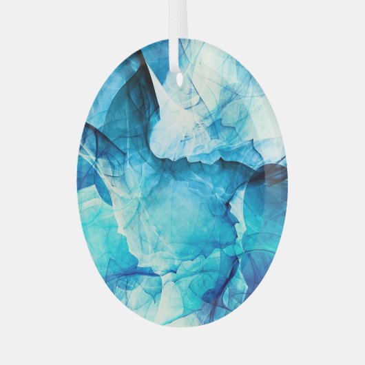 Abstrakte blaue Bewegung: Fraktal-Komposition. Ornament Aus Glas (Vorderseite links)