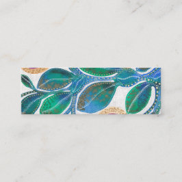 Abstrakte blaue Blätter Aquarell, Buchmarke Telefonnummerkarte