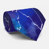 Abstrakte blaue Blitz-Krawatte Krawatte (Gerollt)