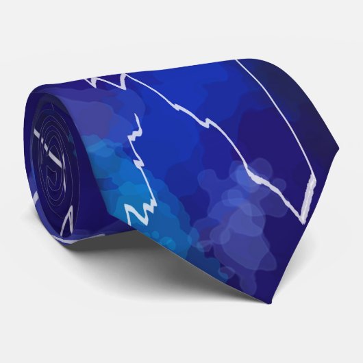 Abstrakte blaue Blitz-Krawatte Krawatte (Gerollt)