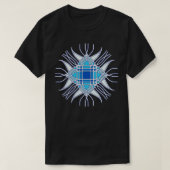 abstrakte blaue Blume T-Shirt (Design vorne)