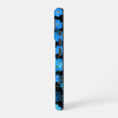 Abstrakte blaue Blumen iPhone 16 Hülle (Linke Seite)
