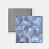 ABSTRAKTE BLAUE CRYSTALS DIGITAL WALLPAPIERBACKGRO MAGNET (Vorderseite/Rückseite)