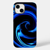 Abstrakte Blaue Dolphin Wave Art Case-Mate iPhone Hülle (Rückseite)