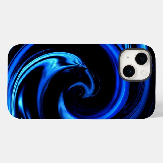 Abstrakte Blaue Dolphin Wave Art Case-Mate iPhone Hülle (Rückseite (Horizontal))