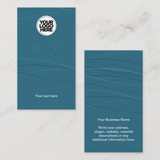 Abstrakte blaue Earring-Display-Karte für Geschäft Visitenkarte (Vorne/Hinten)