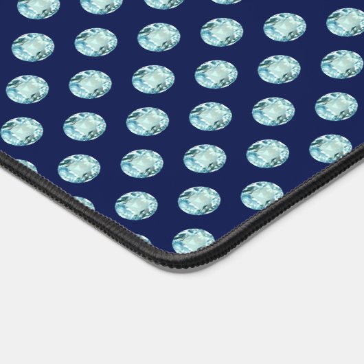 Abstrakte Blaue Edelsteine auf Navy Blue Schreibtischunterlage (Ecke)