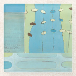 Abstrakte blaue Ei-Parade Glasuntersetzer