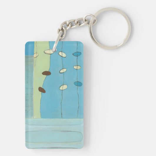 Abstrakte blaue Ei-Parade Schlüsselanhänger (Rückseite)