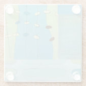 Abstrakte Blaue Eierparade Glasuntersetzer (Rückseite)