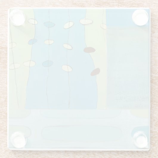 Abstrakte Blaue Eierparade Glasuntersetzer (Rückseite)