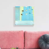 Abstrakte Blaue Eierparade Leinwanddruck (Insitu (Wohnzimmer))