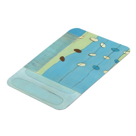 Abstrakte Blaue Eierparade Magnet (Linke Seite)