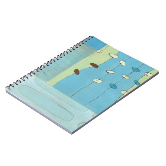 Abstrakte Blaue Eierparade Notizblock (Linke Seite)