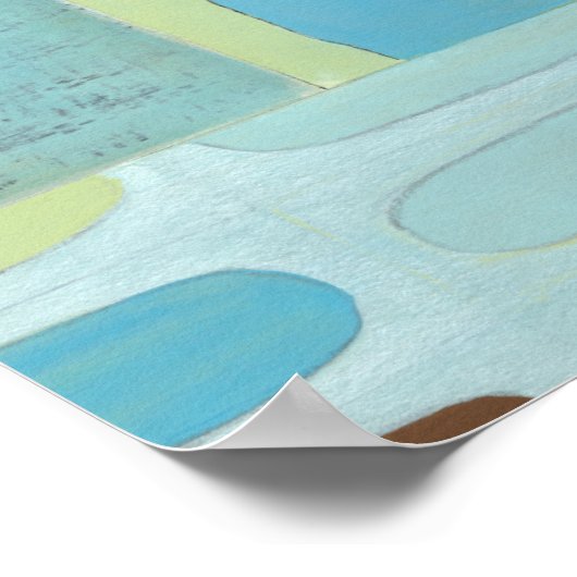 Abstrakte Blaue Eierparade Poster (Ecke)