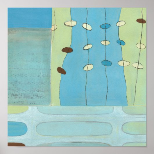 Abstrakte Blaue Eierparade Poster (Vorne)