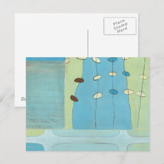 Abstrakte Blaue Eierparade Postkarte (Vorne/Hinten)
