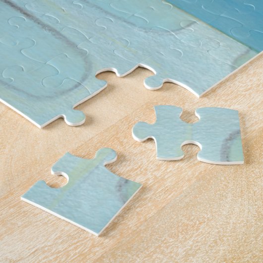 Abstrakte Blaue Eierparade Puzzle (Seite)