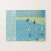 Abstrakte Blaue Eierparade Puzzle (Horizontal)