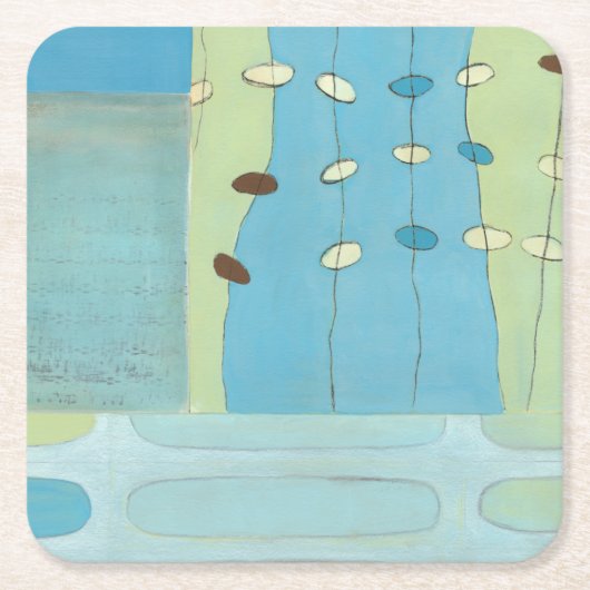 Abstrakte Blaue Eierparade Rechteckiger Pappuntersetzer (Vorderseite)
