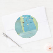 Abstrakte Blaue Eierparade Runder Aufkleber (Umschlag)