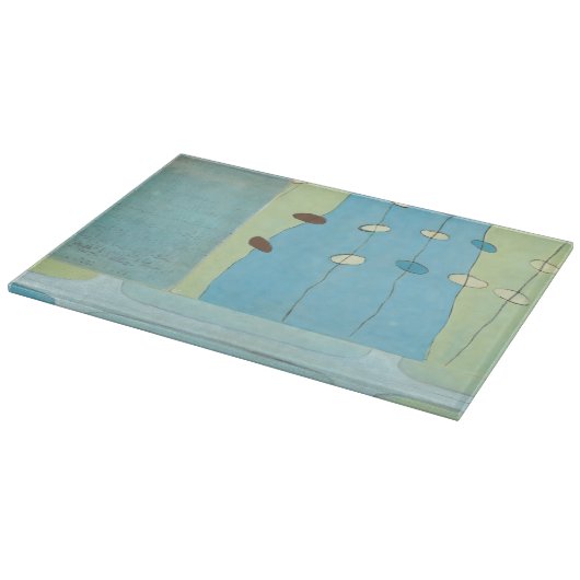 Abstrakte Blaue Eierparade Schneidebrett (Ecke)