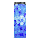 Abstrakte blaue Farben hellen Buh. Klassischer Bla Thermosbecher (Rückseite)