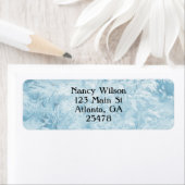 abstrakte blaue Federn und Schneeflocken (Insitu)