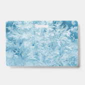 abstrakte blaue Federn und Schneeflocken Ausweis (Back)