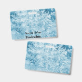 abstrakte blaue Federn und Schneeflocken Ausweis (Front & Back)