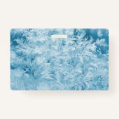 abstrakte blaue Federn und Schneeflocken Ausweis (Rückseite)