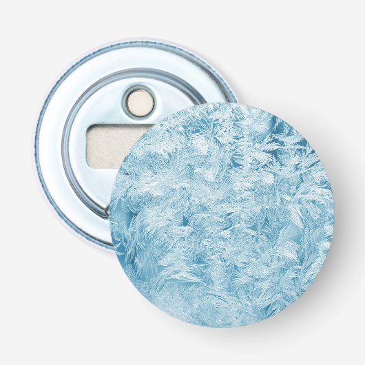 abstrakte blaue Federn und Schneeflocken Flaschenöffner (Vorderseite)