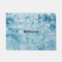 abstrakte blaue Federn und Schneeflocken