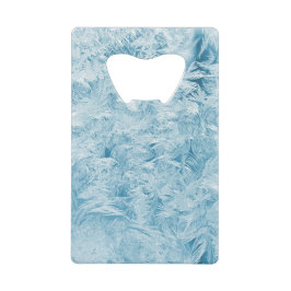 abstrakte blaue Federn und Schneeflocken Geldbeutel Flaschenöffner