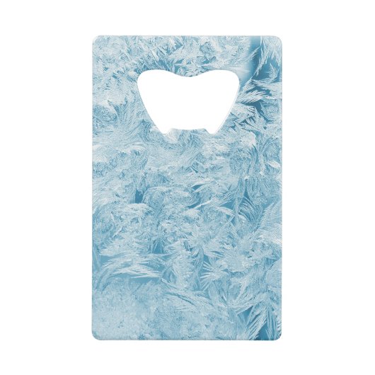 abstrakte blaue Federn und Schneeflocken Geldbeutel Flaschenöffner (Vorderseite)