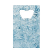 abstrakte blaue Federn und Schneeflocken Geldbeutel Flaschenöffner (Rückseite)