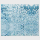 abstrakte blaue Federn und Schneeflocken Geschenkpapier (Flach)