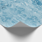 abstrakte blaue Federn und Schneeflocken Geschenkpapier (Ecke)