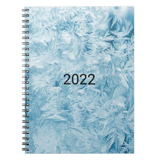 abstrakte blaue Federn und Schneeflocken Notizblock (Vorderseite)